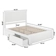 Nantucket Queen Wood Platform Bed with Matching Footboard and Drawers in White
