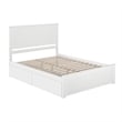 Nantucket Queen Wood Platform Bed with Matching Footboard and Drawers in White