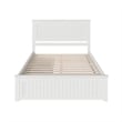 Nantucket Queen Wood Platform Bed with Matching Footboard and Drawers in White