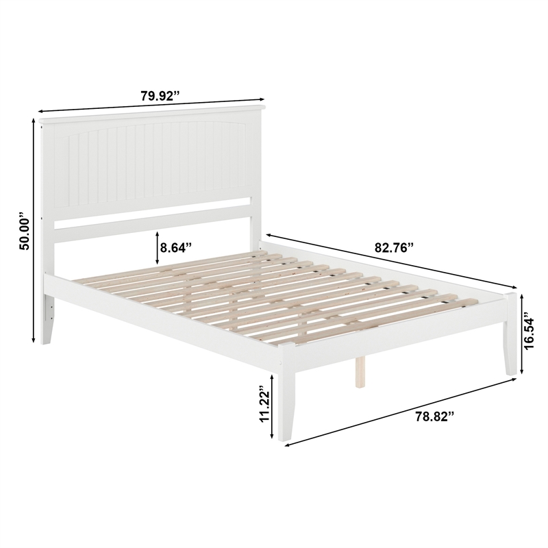 Nantucket King Solid Wood Platform Bed in White