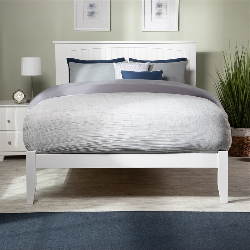 Nantucket King Solid Wood Platform Bed in White