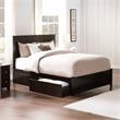 Nantucket King Wood Platform Bed with Footboard and Storage Drawers in Espresso