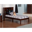 AFI Newport Twin XL Solid Wood Platform Bookcase Bed in Walnut