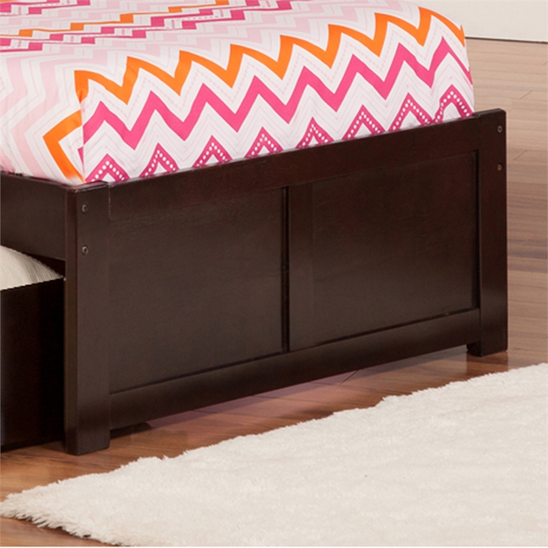 AFI Newport Twin XL Solid Wood Bed with Storage Drawers in Espresso