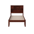 AFI Newport Twin Solid Wood Platform Bookcase Bed in Walnut