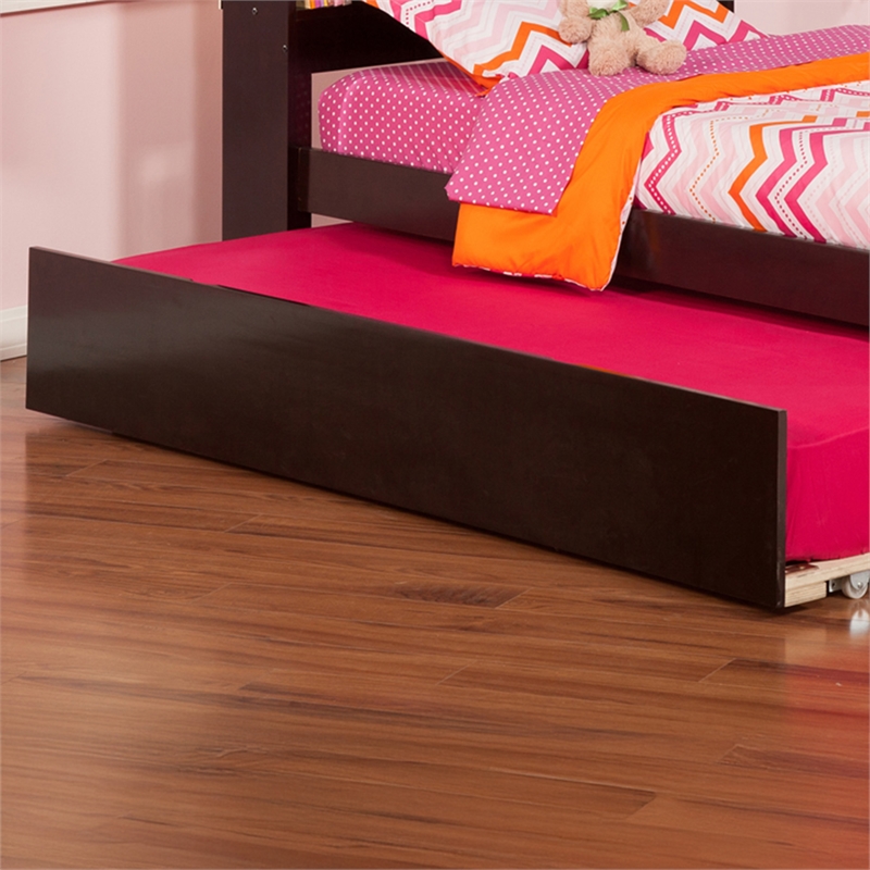 AFI Newport Twin Solid Wood with Twin Trundle in Espresso