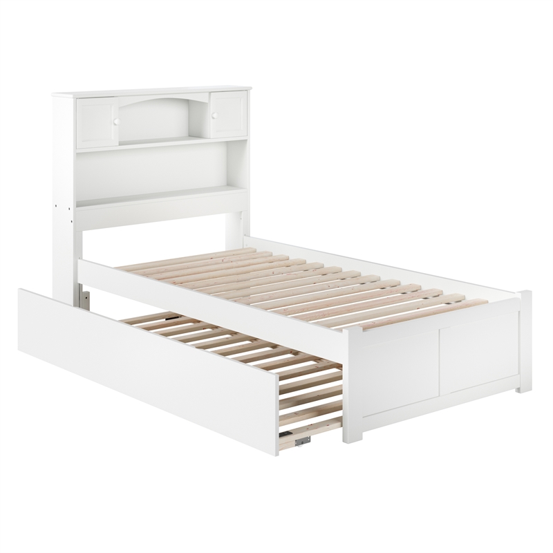 AFI Newport Twin Solid Wood with Twin Trundle in White