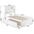 AFI Newport Twin Solid Wood with Twin Trundle in White