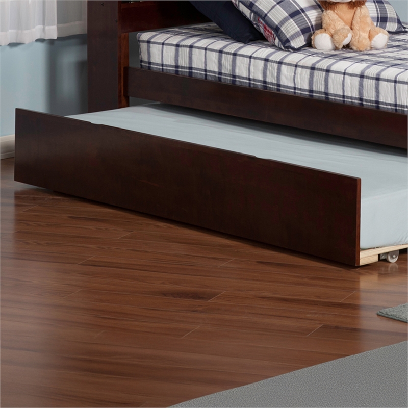 AFI Newport Twin Solid Wood with Twin Trundle in Walnut