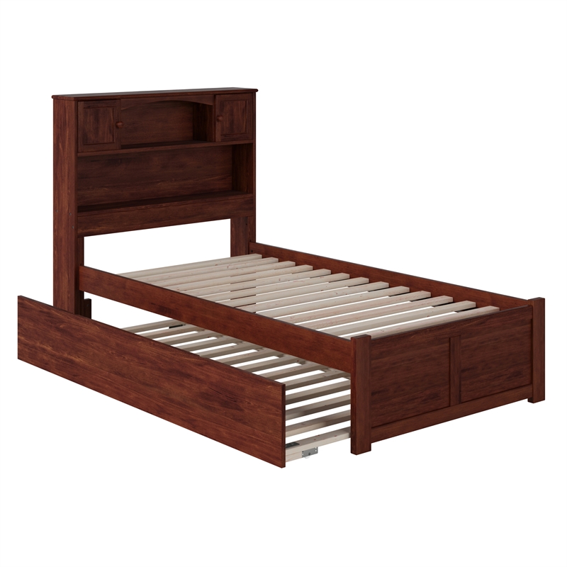 AFI Newport Twin Solid Wood with Twin Trundle in Walnut