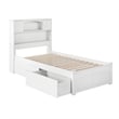 AFI Newport Twin Solid Wood with 2 Storage Drawers in White