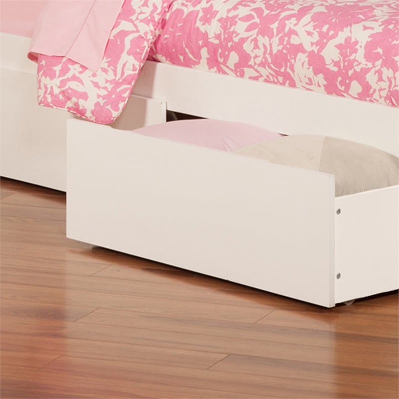 AFI Newport Twin Solid Wood with 2 Storage Drawers in White