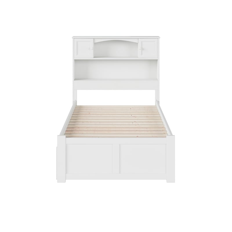AFI Newport Twin Solid Wood with 2 Storage Drawers in White