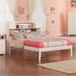 AFI Newport Full Solid Wood Platform Bookcase Bed in White