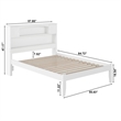 AFI Newport Full Solid Wood Platform Bookcase Bed in White