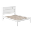 AFI Newport Full Solid Wood Platform Bookcase Bed in White
