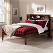 AFI Newport Full Solid Wood Platform Bookcase Bed in Walnut