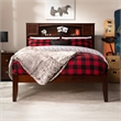 AFI Newport Full Solid Wood Platform Bookcase Bed in Walnut