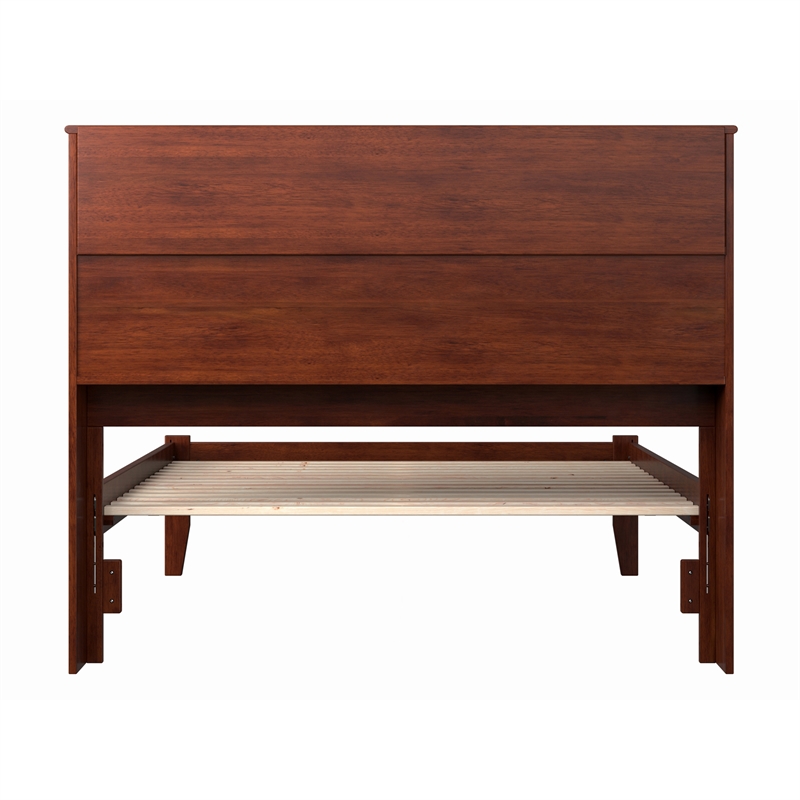 AFI Newport Full Solid Wood Platform Bookcase Bed in Walnut