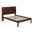 AFI Newport Full Solid Wood Platform Bookcase Bed in Walnut