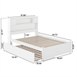AFI Newport Full Solid Wood Bed with Twin Trundle in White
