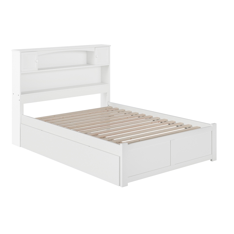 AFI Newport Full Solid Wood Bed with Twin Trundle in White