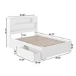 AFI Newport Full Solid Wood Bed with Storage Drawers in White