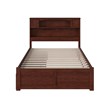 AFI Newport Full Solid Wood Bed with Storage Drawers in Walnut