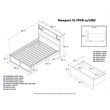AFI Newport Full Solid Wood Bed with Storage Drawers in Walnut