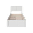 Madison Twin XL Wood Platform Bed with Footboard and Storage Drawers in White