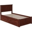 AFI Madison Twin XL Solid Wood Platform Bed with Storage Drawers in Walnut