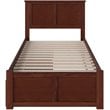 AFI Madison Twin XL Solid Wood Platform Bed with Storage Drawers in Walnut