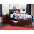 AFI Madison Twin XL Solid Wood Platform Bed with Storage Drawers in Walnut