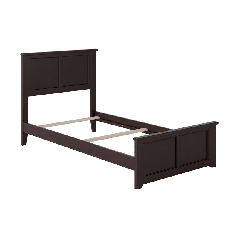 Madison Twin XL Wood Foundation Bed with Matching Footboard in Espresso