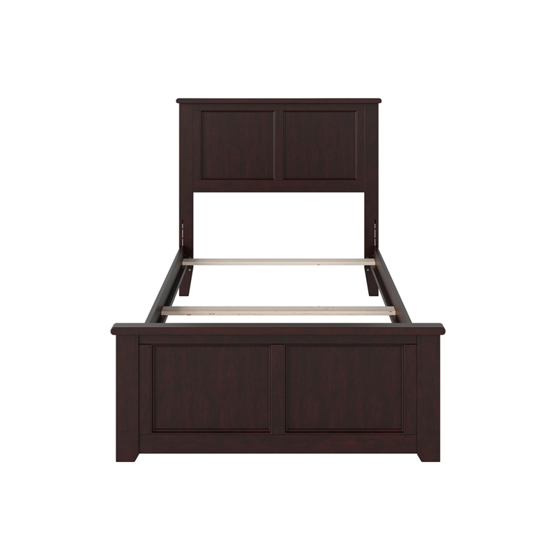 Madison Twin XL Wood Foundation Bed with Matching Footboard in Espresso