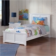 Madison Twin XL Wood Foundation Bed with Matching Footboard in White