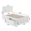 Madison Twin XL Platform Bed with Matching Footboard & Storage Drawers in White