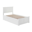 Madison Twin XL Platform Bed with Matching Footboard & Storage Drawers in White