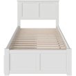 AFI Madison Twin Solid Wood Platform Bed with Storage Drawers in White