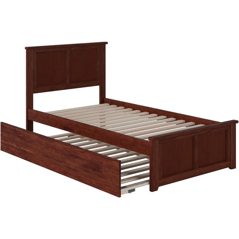 Atlantic Furniture Madison Urban Twin Trundle Platform Bed In Walnut ...