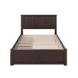 Madison Full Wood Platform Bed with Footboard and Storage Drawers in Espresso