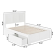 Madison Full Wood Platform Bed with Footboard and Storage Drawers in White