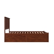 Madison Full Wood Platform Bed with Footboard and Storage Drawers in Walnut