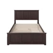 Madison Full Platform Bed with Matching Footboard and Twin Trundle in Espresso