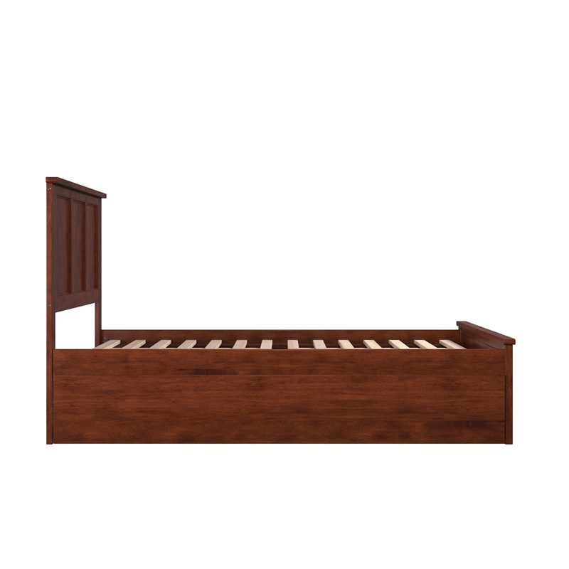 AFI Madison Solid Wood Full Platform Bed with Twin Trundle in Walnut