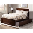AFI Madison Solid Wood Full Platform Bed with Twin Trundle in Walnut