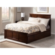 AFI Madison Solid Wood Full Platform Bed with Twin Trundle in Walnut