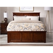 AFI Madison Solid Wood Full Platform Bed with Twin Trundle in Walnut