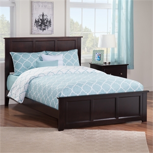 Madison Full Wood Foundation Bed with Matching Footboard in Espresso