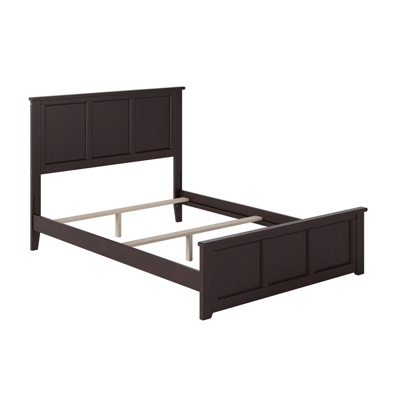 Madison Full Wood Foundation Bed with Matching Footboard in Espresso